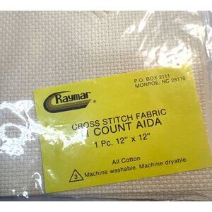 Raymar Cross Stitch Fabric 11 Count Aida 12" x 12" All Cotton Machine Washable &